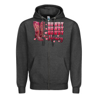 Charcoal Heather howdy howdy howdy honey with cowgirl boots Zipper Hoodie - RanaPortraitStore