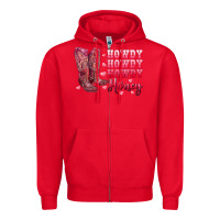 Red howdy howdy howdy honey with cowgirl boots Zipper Hoodie - RanaPortraitStore