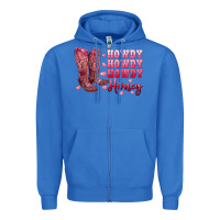 True Royal howdy howdy howdy honey with cowgirl boots Zipper Hoodie - RanaPortraitStore