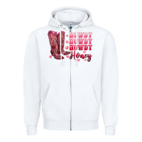 White howdy howdy howdy honey with cowgirl boots Zipper Hoodie - RanaPortraitStore