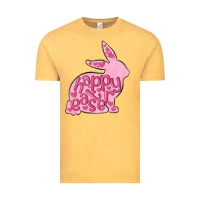 Vintage Mustard happy easter rabbit Vintage Tee - MaliasSmallBusiness