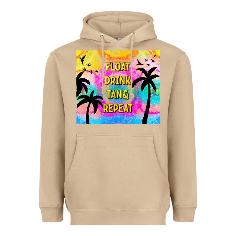 Float Drink Tan & Repeat Heavyweight Hoodie by TumblerDesignByShophia | Teevron