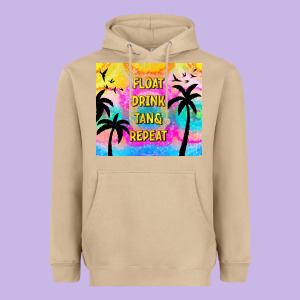 Float Drink Tan & Repeat Heavyweight Hoodie Designed By Tumblerdesignbyshophia