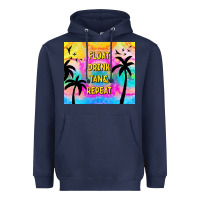 Navy float drink tan & repeat Heavyweight Hoodie - TumblerDesignByShophia