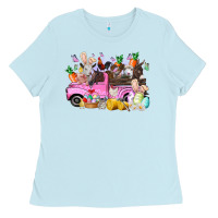 Baby Blue easter day farm animals truck Ladies Tee - RacoonDesign