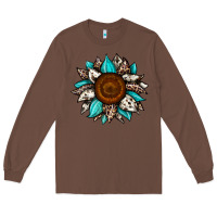 Chestnut sunflower cowhide Long Sleeve Tee - JahusDesignShop