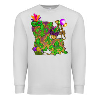 Dove Grey Louisiana Map Mardi Gras Premium Sweatshirt - HowdyJamesFarm