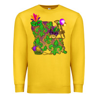 Lemon Louisiana Map Mardi Gras Premium Sweatshirt - HowdyJamesFarm