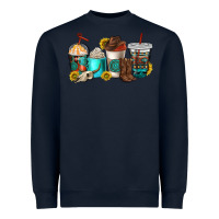 Navy western coffee cups Heavyweight Sweatshirt - NancyCooperArtShop
