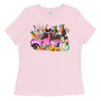 Bubblegum Pink easter day farm animals truck Ladies Tee - RacoonDesign