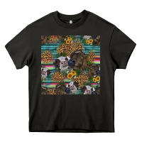 Western Two Cute Heifers Seamless Pattern Heavy Core Tee | Teevron