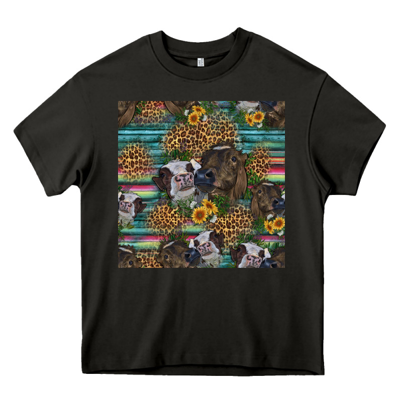 Western Two Cute Heifers Seamless Pattern Heavy Core Tee by HRA Design Shop | Teevron