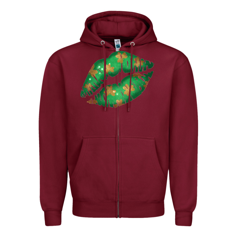St. Patricks Day Green Lips Zipper Hoodie by Bettercallsaul | Teevron