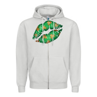 Dove Grey St. Patricks Day Green Lips Zipper Hoodie - Bettercallsaul