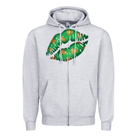 Heather Grey St. Patricks Day Green Lips Zipper Hoodie - Bettercallsaul