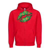 Red St. Patricks Day Green Lips Zipper Hoodie - Bettercallsaul