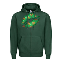 Sports Green St. Patricks Day Green Lips Zipper Hoodie - Bettercallsaul