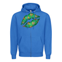 True Royal St. Patricks Day Green Lips Zipper Hoodie - Bettercallsaul