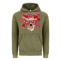 Vintage Olive valentine's day  chihuahua Vintage Hoodie - RanaPortraitStore