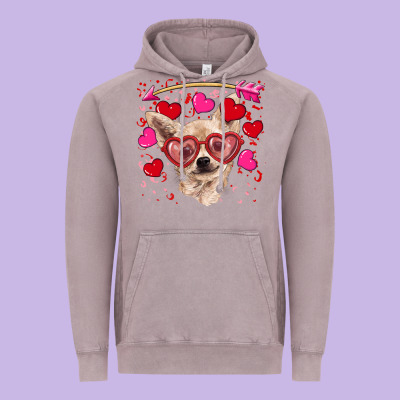 Valentine's Day  Chihuahua Vintage Hoodie Designed By Ranaportraitstore