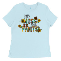 Baby Blue little mıss sassy pants Ladies Tee - CowhideDigitalArt