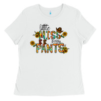 White little mıss sassy pants Ladies Tee - CowhideDigitalArt