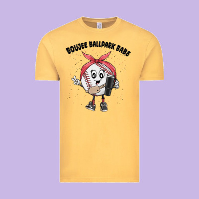 Boujee Ballpark Babe Vintage Tee Designed By Maliassmallbusiness