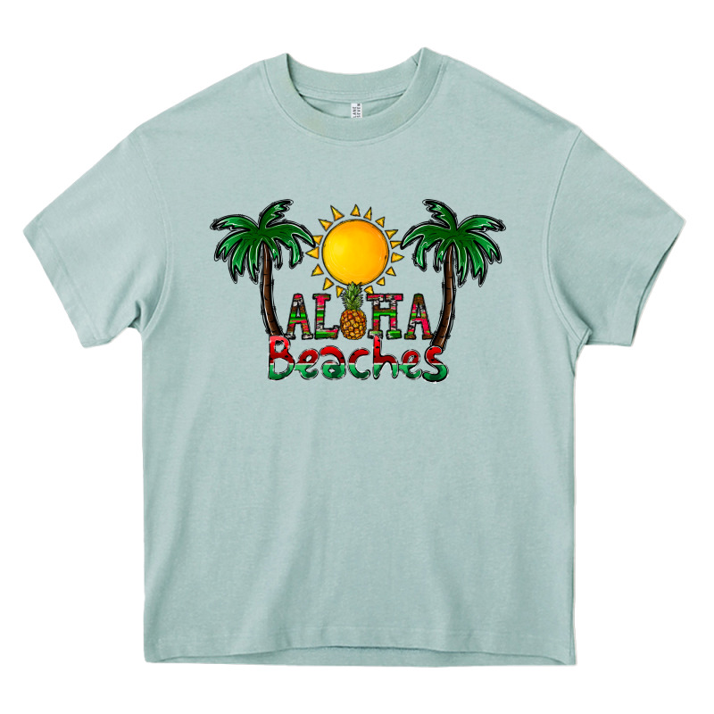 Aloha Beaches Heavy Core Tee by CowhideDigitalArt | Teevron