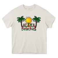 Cream aloha beaches Heavy Core Tee - CowhideDigitalArt