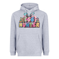 Heather Grey Egg hunter plate letters Easter Day Heavyweight Hoodie - HowdyJamesFarm