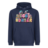 Navy Egg hunter plate letters Easter Day Heavyweight Hoodie - HowdyJamesFarm
