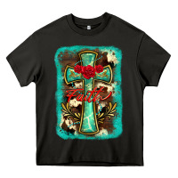 Asphalt cross faith background Heavy Core Tee - BarkalooDesign