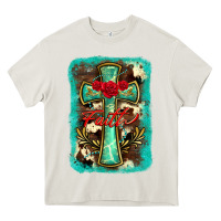 Cream cross faith background Heavy Core Tee - BarkalooDesign