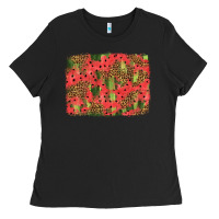 Black watermelon leopard pattern background Ladies Tee - HRA Design Shop