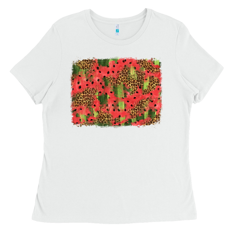 Watermelon Leopard Pattern Background Ladies Tee by HRA Design Shop | Teevron
