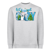 Heather Grey lets get cozy Heavyweight Sweatshirt - NancyCooperArtShop