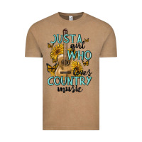 Vintage Coffee just a girl who loves country music Vintage Tee - MaliasSmallBusiness