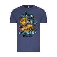 Vintage Denim just a girl who loves country music Vintage Tee - MaliasSmallBusiness