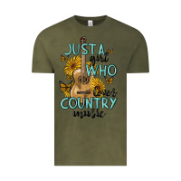 Vintage Olive just a girl who loves country music Vintage Tee - MaliasSmallBusiness