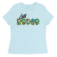 Baby Blue let's rodeo Ladies Tee - CowhideDigitalArt