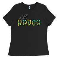 Black let's rodeo Ladies Tee - CowhideDigitalArt