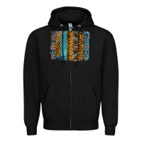 Black Aztec Leopard Glitter Brushstrokes Zipper Hoodie - Bettercallsaul