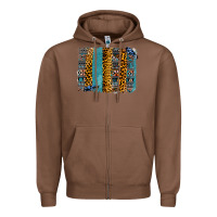 Chestnut Aztec Leopard Glitter Brushstrokes Zipper Hoodie - Bettercallsaul