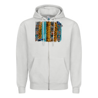 Dove Grey Aztec Leopard Glitter Brushstrokes Zipper Hoodie - Bettercallsaul
