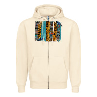 Sandshell Aztec Leopard Glitter Brushstrokes Zipper Hoodie - Bettercallsaul