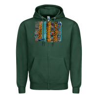 Sports Green Aztec Leopard Glitter Brushstrokes Zipper Hoodie - Bettercallsaul