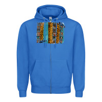 True Royal Aztec Leopard Glitter Brushstrokes Zipper Hoodie - Bettercallsaul