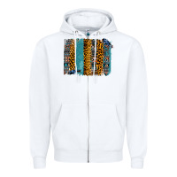 White Aztec Leopard Glitter Brushstrokes Zipper Hoodie - Bettercallsaul