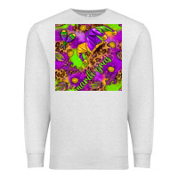 Oatmeal Heather Mardi Gras and jester hat seamless pattern Premium Sweatshirt - HowdyJamesFarm