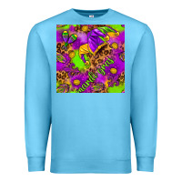 Ocean Blue Mardi Gras and jester hat seamless pattern Premium Sweatshirt - HowdyJamesFarm